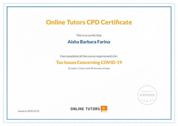 Aisha Barbara Farina - TAX ISSUES covid-1