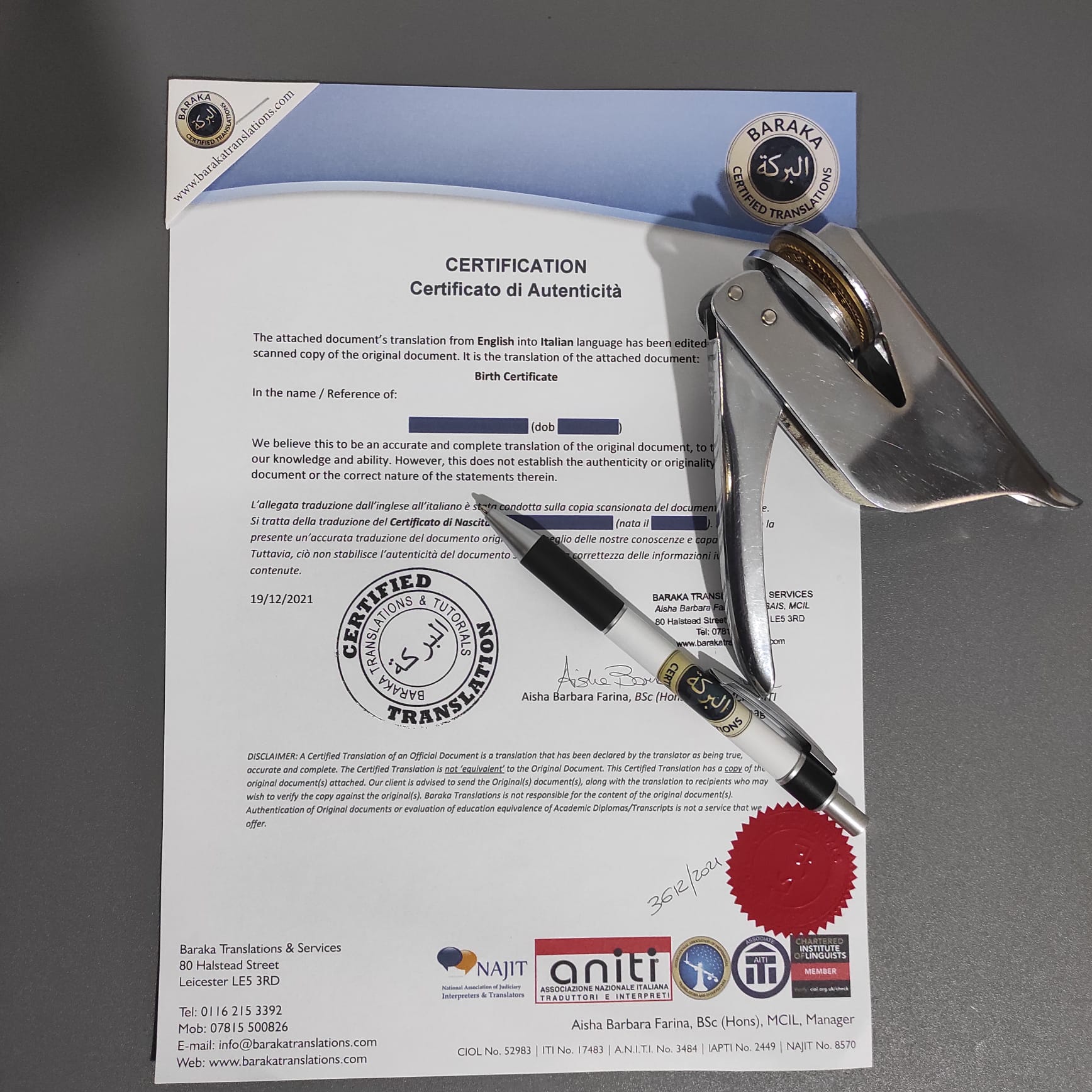 Certified Translations Examples Baraka Certified Translations